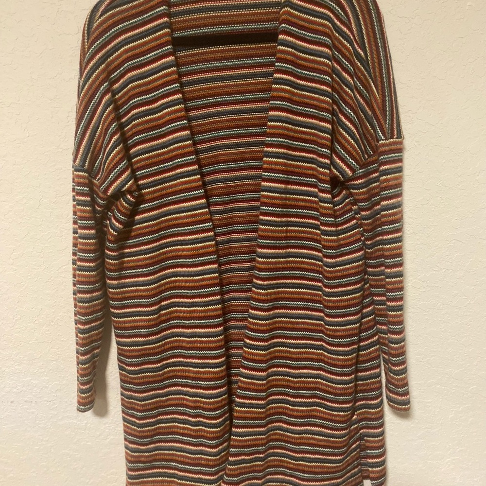 Rokoko Colorful Striped Open-Front Cardigan, Californian, free spirited inspired - Picture 4 of 8
